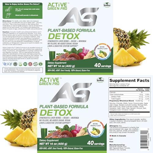 Active Green Pro - Detox Powder, Blend of Synergistic Liver Herbs, Reishi, Moringa Active Green Pro buy supplements canada