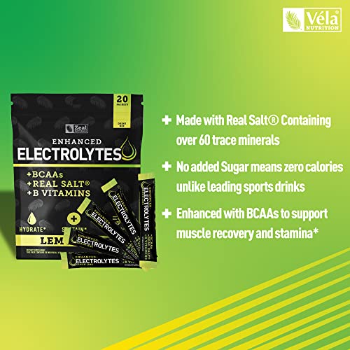 Enhanced Electrolyte Powder Stick Packs (Lemon Lime - 20 Packets) Sugar Free Zeal Naturals buy supplements canada