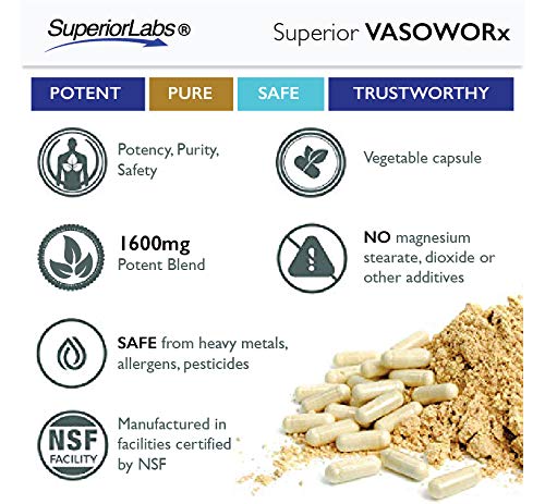 Superior Labs – VASOWORx  – Nitric Oxide Supplement – Extra Strength - 1,600 mg Superior Labs buy supplements canada
