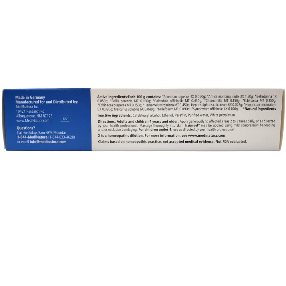 MediNatura Traumeel Ointment Topical Pain Relief for Muscle Joint Back Arthritis Injury or Exercise Related Pain & Soreness Arnica + 13 Active Ingredients - Made in Germany - 3.53 oz MediNatura buy supplements canada