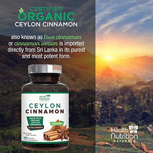 Pure Ceylon Cinnamon Capsules - Certified Organic Cinnamon Pills, Non-GMO, Dairy & Gluten Health Nutrition Naturals buy supplements canada