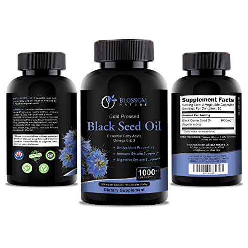 Black Seed Oil Capsules 1000mg - Premium Black Cumin Seed Oil Capsules - Black Seed Blossom Nature buy supplements canada