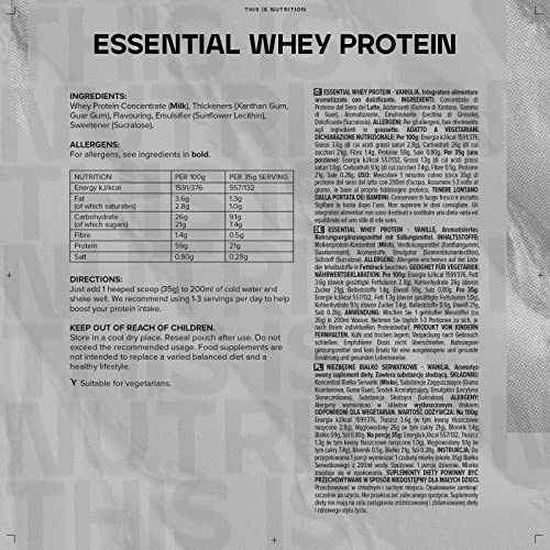 Bulk Essential Whey Protein Powder Shake, Vanilla, 1kg Bulk buy supplements canada