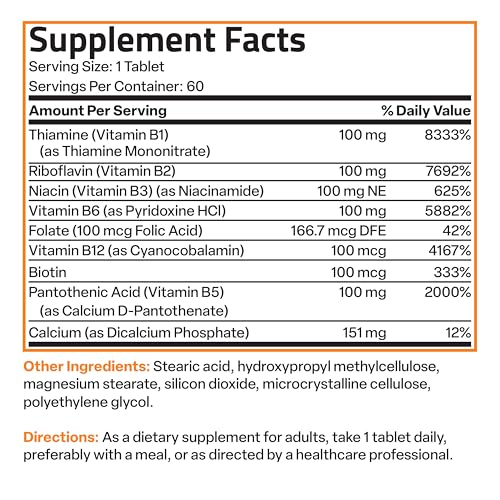 Bronson Vitamin B 100 Complex High Potency Sustained Release (Vitamin B1, B2, B3, B6) Bronson buy supplements canada