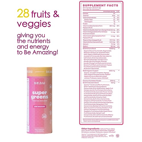 BEAM be Amazing Super Greens Powder with Prebiotics, Digestive Enzymes & Antioxidants BEAM buy supplements canada