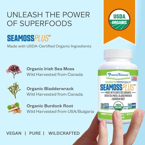 Power By Naturals Sea Moss Plus - USDA Certified Organic Wildcrafted Irish Seamoss Power By Naturals buy supplements canada