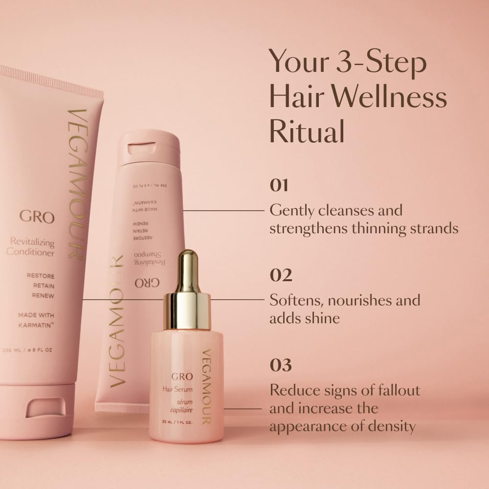 VEGAMOUR GRO Revitalizing Shampoo, Support Thicker, Fuller Looking Hair, Shampoo Formulated Without Sulfates for Thinning Hair with Vegan Keratin, Natural Citrus Scent (8 fl. oz.) VEGAMOUR buy supplements canada