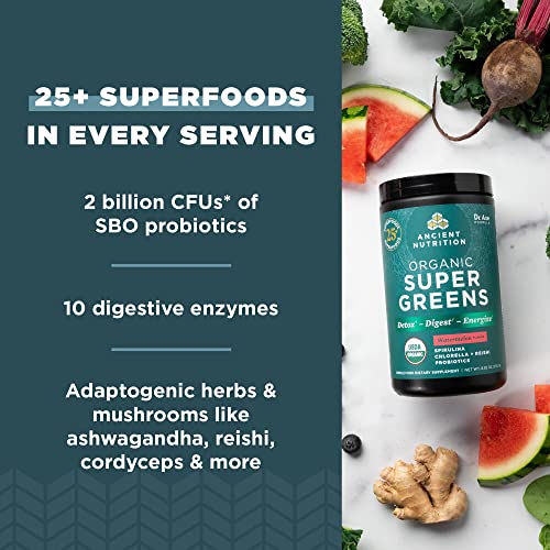 Ancient Nutrition Organic Watermelon Supergreens, 8.82 OZ Ancient Nutrition buy supplements canada