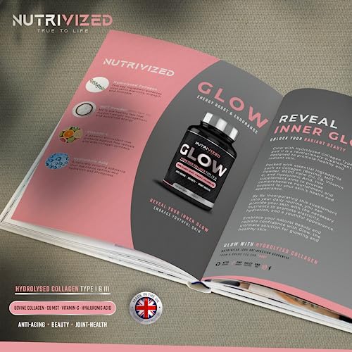 Nutrivized Glow Hydrolysed Type 1&3 Collagen with Premium Pure C8 MCT Oil - Vitamin C & Hyaluronic Acid Nutrivized buy supplements canada