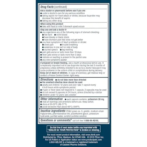 Advil Liqui-Gels Minis Pain Reliever and Fever Reducer, Pain Medicine for Adults with Ibuprofen 200mg for Pain Relief - 160 Liquid Filled Capsules Advil buy supplements canada