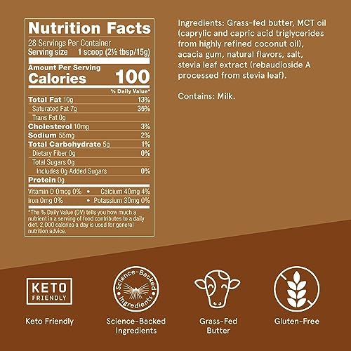 Bulletproof Hazelnut Creamer, 14.8 Ounces, Keto Coffee Creamer with MCT Oil and Grass Bulletproof buy supplements canada