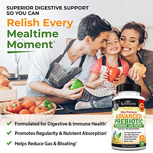 Prebiotics for Advanced Gut Health - Immune System Support & Dietary Fiber BioSchwartz buy supplements canada
