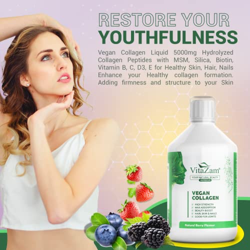 VitaZam Vegan Collagen Liquid 5000mg Hydrolyzed Collagen Peptides for Women VitaZam buy supplements canada