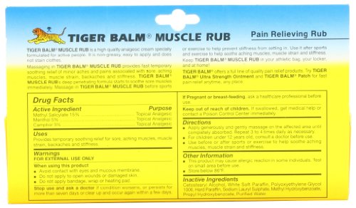 Tiger Muscle Rub Topical Analgesic Cream 2 Ounces (57 g) (Pack of 4) Tiger Balm buy supplements canada