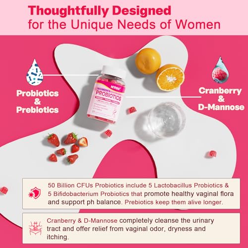 Probiotics for Women Gummies, Sugar Free Vaginal Probiotics 50 Billion CFU 10 Strains w/ Cranberry NEVISS buy supplements canada