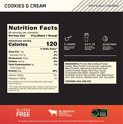 Optimum Nutrition Gold Standard 100% Whey Protein Powder, Cookies & Cream, 5 Pound Optimum Nutrition buy supplements canada