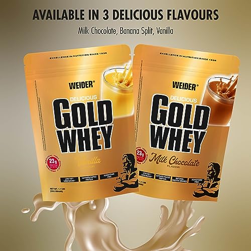 Weider Gold Whey (500g) Milk Chocolate Flavour. Ultrafiltrated Proteins from 100% Whey Protein Weider buy supplements canada