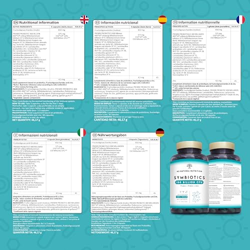 Probiotics 150 Billion CFU - 20 Strains with Prebiotics & Zinc. Highest Concentration N2 Natural Nutrition buy supplements canada