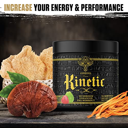 Ambrosia Kinetic Organic Preworkout, Mushroom Enhanced Natural Pre Workout Supplement Ambrosia buy supplements canada