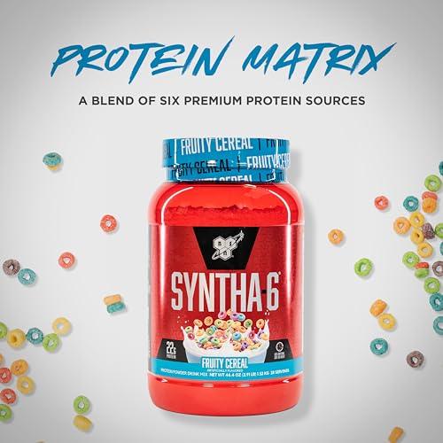 BSN SYNTHA-6 Whey Protein Powder with Micellar Casein, Milk Isolate, Fruity Cereal BSN buy supplements canada