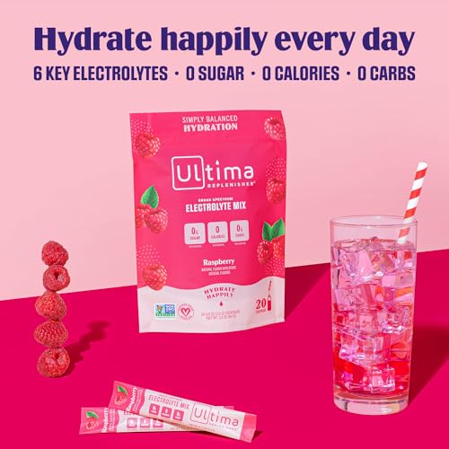 Ultima Replenisher Daily Electrolyte Drink Mix – Raspberry, 20 Stickpacks – Hydration Ultima Replenisher buy supplements canada