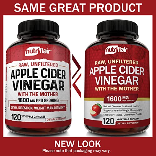 Apple Cider Vinegar Capsules with The Mother - 120 Vegan ACV Pills NutriFlair buy supplements canada