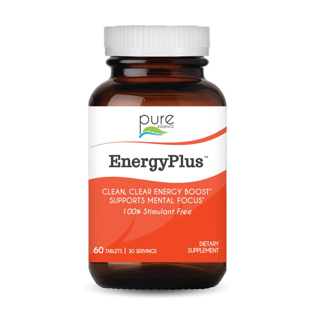 Energy Plus by Pure Essence - Caffeine Free, All Natural Herbal Energy and Focus Supplement - Smooth, No Jitters No Crash - 60 Tablets PURE ESSENCE LABS buy supplements canada