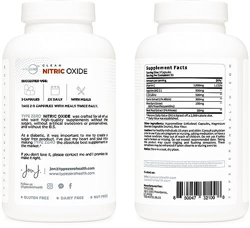Type Zero Nitric Oxide 6X Booster, 150 Veggie Capsules - Natural Supplement - Beetroot Type Zero buy supplements canada