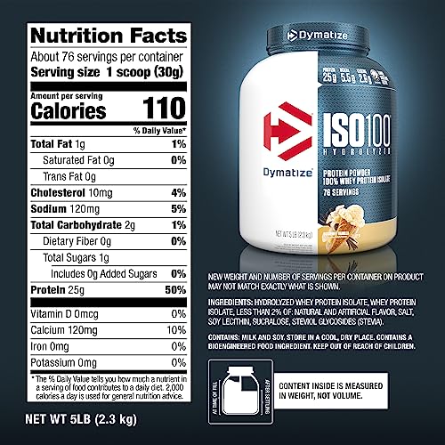 Dymatize ISO 100 Protein Powder with 25g of Hydrolyzed 100% Whey Isolate, Vanilla 5 Dymatize buy supplements canada