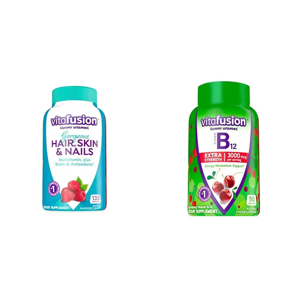 Vitafusion Gorgeous Hair, Skin & Nails Multivitamin Plus Biotin, Vitamin B12 Cherry Gummies for Energy Metabolism Support, 135ct & 90ct Vitafusion buy supplements canada