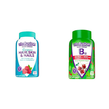 Vitafusion Gorgeous Hair, Skin & Nails Multivitamin Plus Biotin, Vitamin B12 Cherry Gummies for Energy Metabolism Support, 135ct & 90ct Vitafusion buy supplements canada