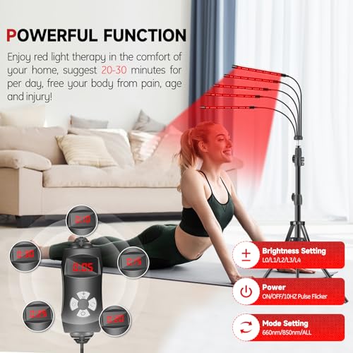 Red Light Therapy Lamp, 150 LEDs Infrared Light Therapy with Adjustable Stand - 660nm Redlight Rikimxin buy supplements canada