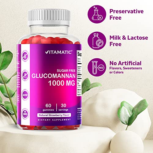 Vitamatic Sugar Free Glucomannan Gummies (Amorphophallus Konjac Root) - 1000mg per Vitamatic buy supplements canada