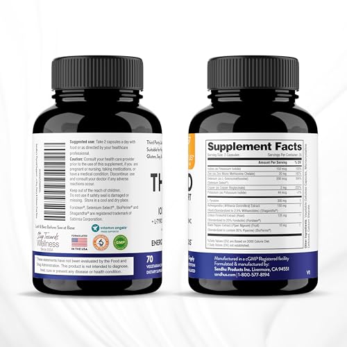 Sandhu's Thyroid Support Complex with Iodine Supplement|60 Capsules, 30 Days Supply Sandhu's buy supplements canada