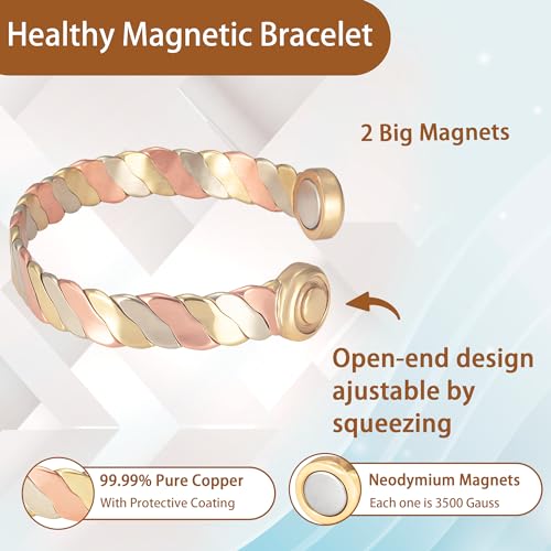MagVIVACE Women Copper Magnetic Bracelet for Arthritis, Pure Copper Jewelry, Lymph Detox Bracelets MagVIVACE buy supplements canada