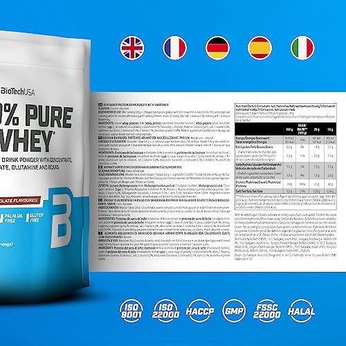 BioTechUSA 100% Pure Whey | Protein Powder with BCAA and Glutamine | Gluten-Free, Palm Oil Free BioTechUSA buy supplements canada