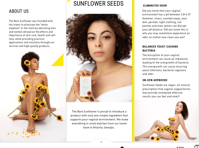 Sunflower Seeds - Vegan Vaginal Suppositories The Bare Sunflower buy supplements canada