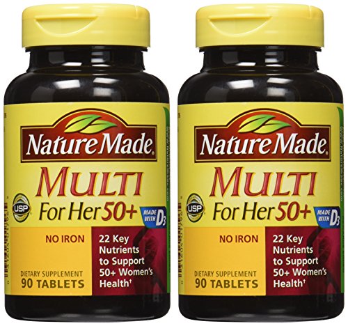 Nature Made Multi For Her 50+ Vitamin & Mineral Tabs, 90 ct (Pack of 2) Packaging May Nature Made buy supplements canada