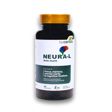 BY CARIOLA Neural-L Natural Brain Support Supplement 60 Caps - Mental Support – Memory Booster - Concentration - Natural Formula - Ashwagandha - L-Tyrosine - L-Theanine BY CARIOLA buy supplements canada