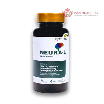 BY CARIOLA Neural-L Natural Brain Support Supplement 60 Caps - Mental Support – Memory Booster - Concentration - Natural Formula - Ashwagandha - L-Tyrosine - L-Theanine BY CARIOLA buy supplements canada
