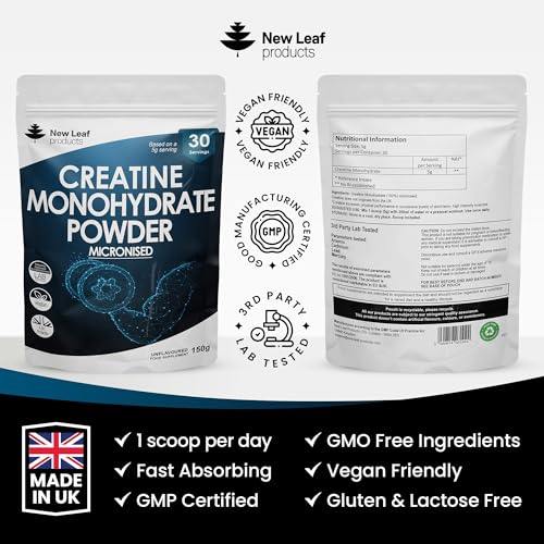 Creatine Monohydrate Powder 100% Pure Micronized Creatine - 150g Increased Absorption NEW LEAF PRODUCTS buy supplements canada