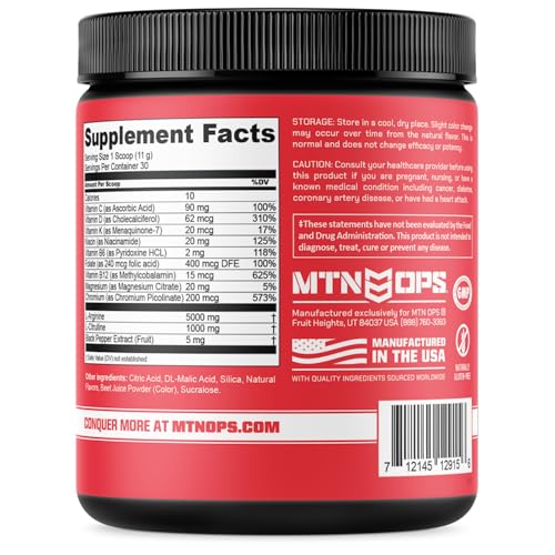 MTN OPS Enduro Nitric Oxide Supplement & Stim-Free Pre Workout - 30 Servings MTN OPS buy supplements canada
