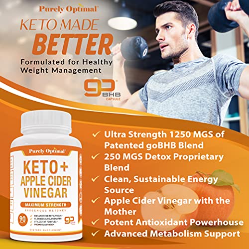 Purely Optimal Keto BHB + Apple Cider Vinegar Capsules with The Mother - Keto Diet Purely Optimal buy supplements canada