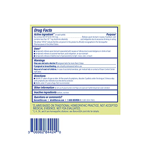 Boiron Nux Vomica 30C Homeopathic Medicine for Hangover Relief, Upset Stomach, Nausea Boiron buy supplements canada