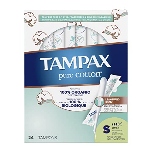 TAMPAX Pure 100% Organic Cotton Core Super Absorbency Tampons - 24 ct Tampax buy supplements canada