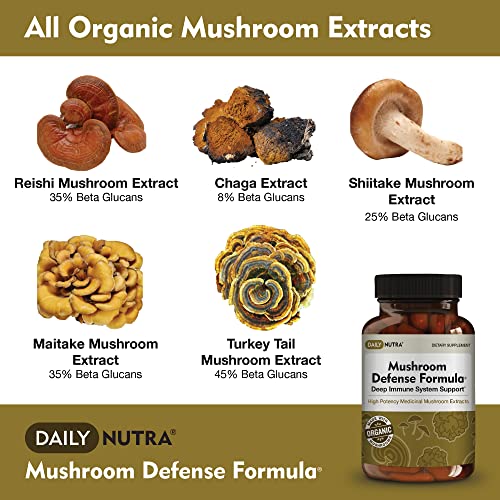 DailyNutra Mushroom Defense Formula - Immune Support Supplement | Organic DailyNutra buy supplements canada