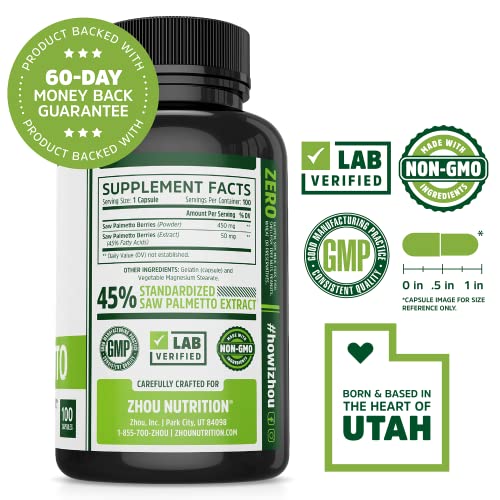 Zhou Nutrition Saw Palmetto Extract 500 mg, Prostate Health, Urinary Tract Support, DHT Zhou Nutrition buy supplements canada
