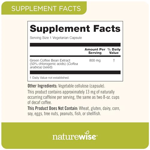 NatureWise Green Coffee Bean Extract - Pure Green Coffee Bean Capsules 800mg NatureWise buy supplements canada