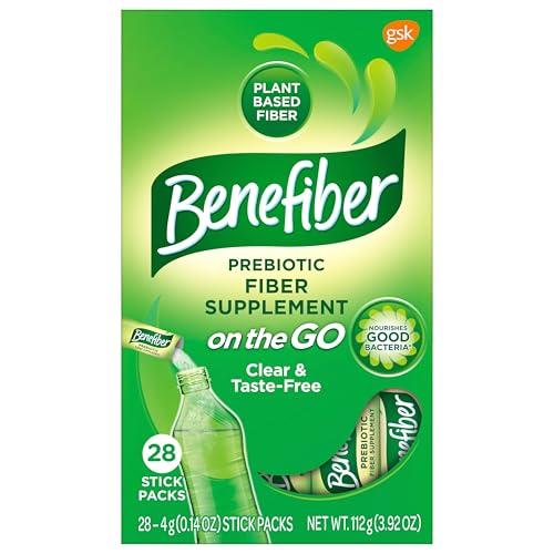 Benefiber On The Go Prebiotic Fiber Supplement Powder for Digestive Health, Daily Fiber, Unflavored - 28 Sticks (3.92 Ounces) Benefiber buy supplements canada